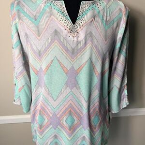 Alfred Dunner Women's Zig Zag Shirt Sz 12 New
